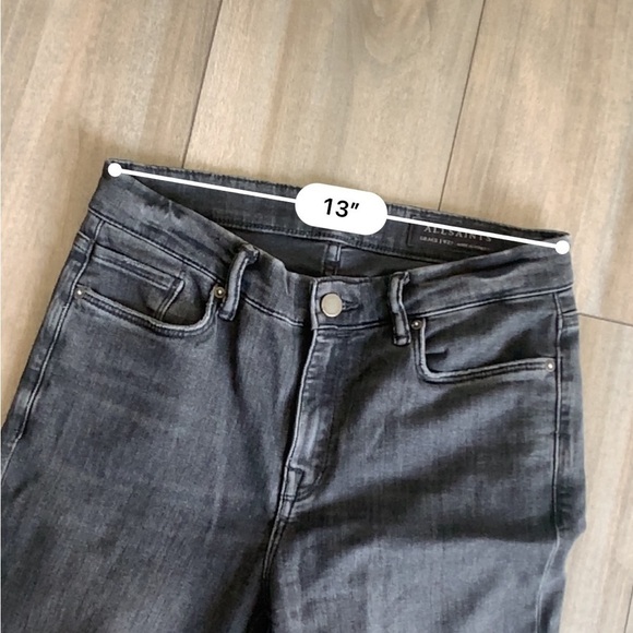 All Saints Grace skinny jeans dark gray black wash ankle zipper on back size 29 - Picture 10 of 10